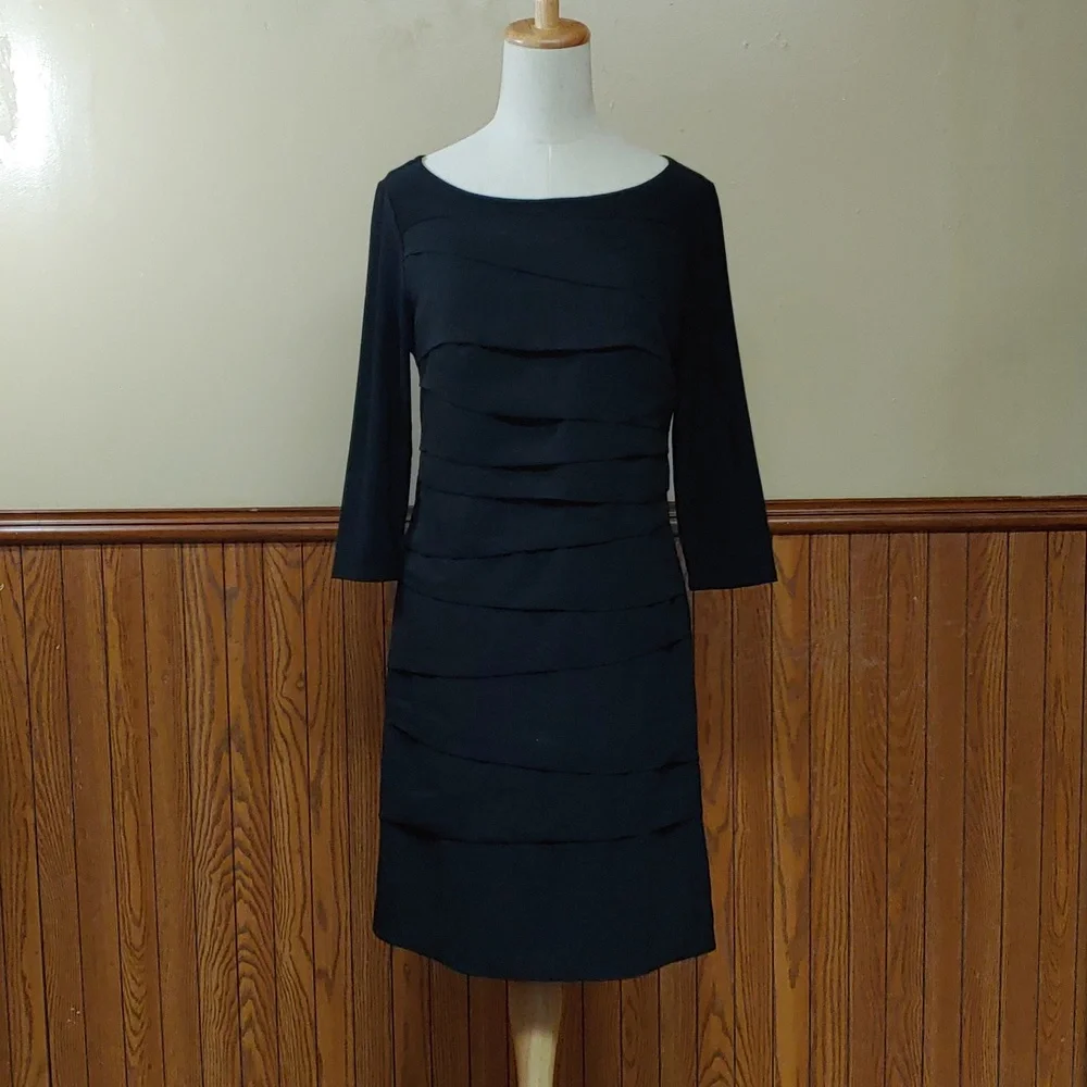 White House Black Market Sheer Tiered Front Dress S - Picture 1 of 14
